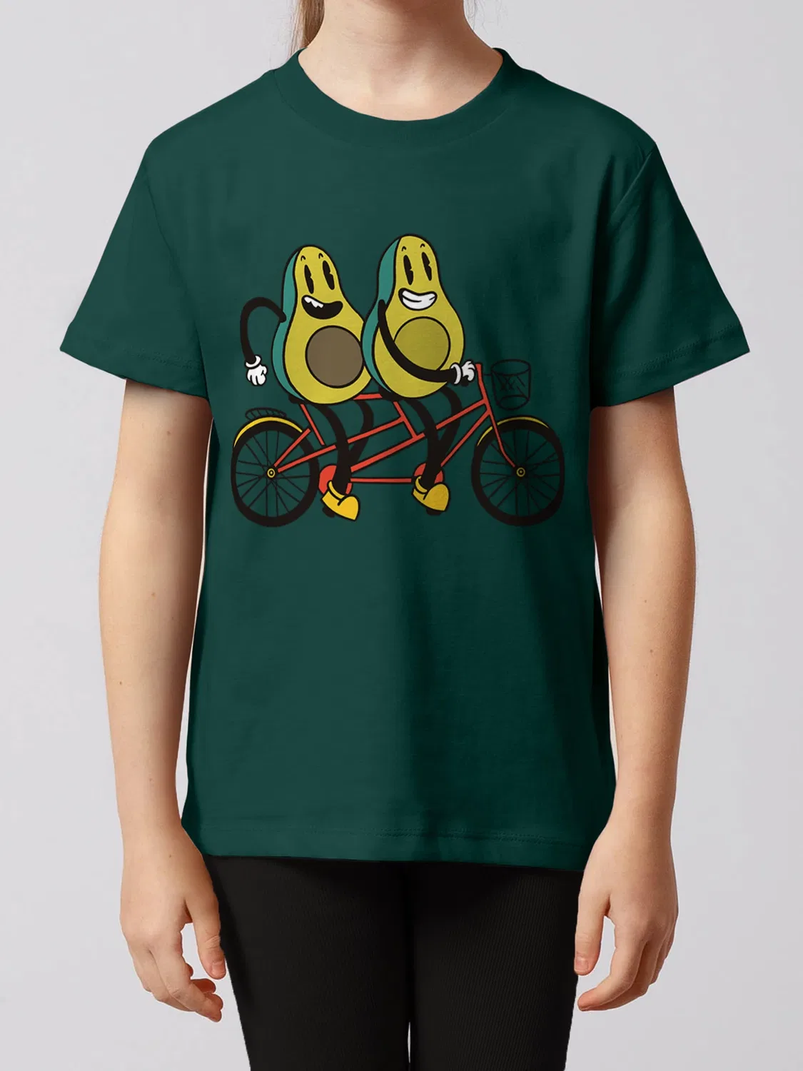 Футболка детская с авокадо и велосипедом Wat? Apparel, темно-зеленый