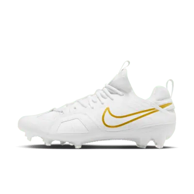 Бутсы Nike Huarache 9 Varsity LAX Lacrosse Cleats, цвет White/White/Metallic Vivid Gold