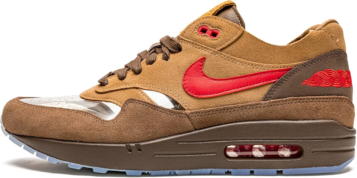 

Nike Мужские кроссовки Air Max 1 DD1870 200 Clot - Kiss of Death CHA - Size, Medium Brown/Transparent/Red