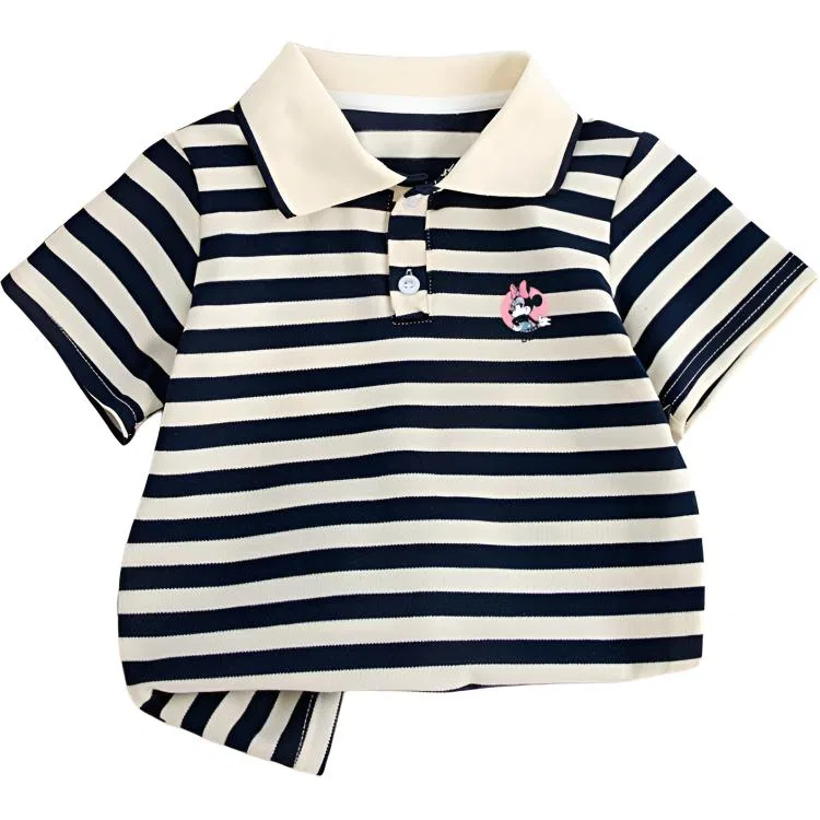 Детское поло с воротником Disney Refined Minnie-Stripes