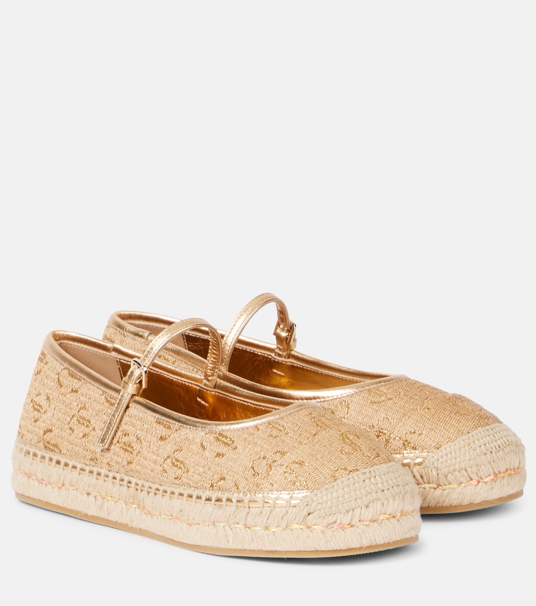 Aciel эспадрильи с кожаной отделкой Jimmy Choo, Gold Mix/Gold