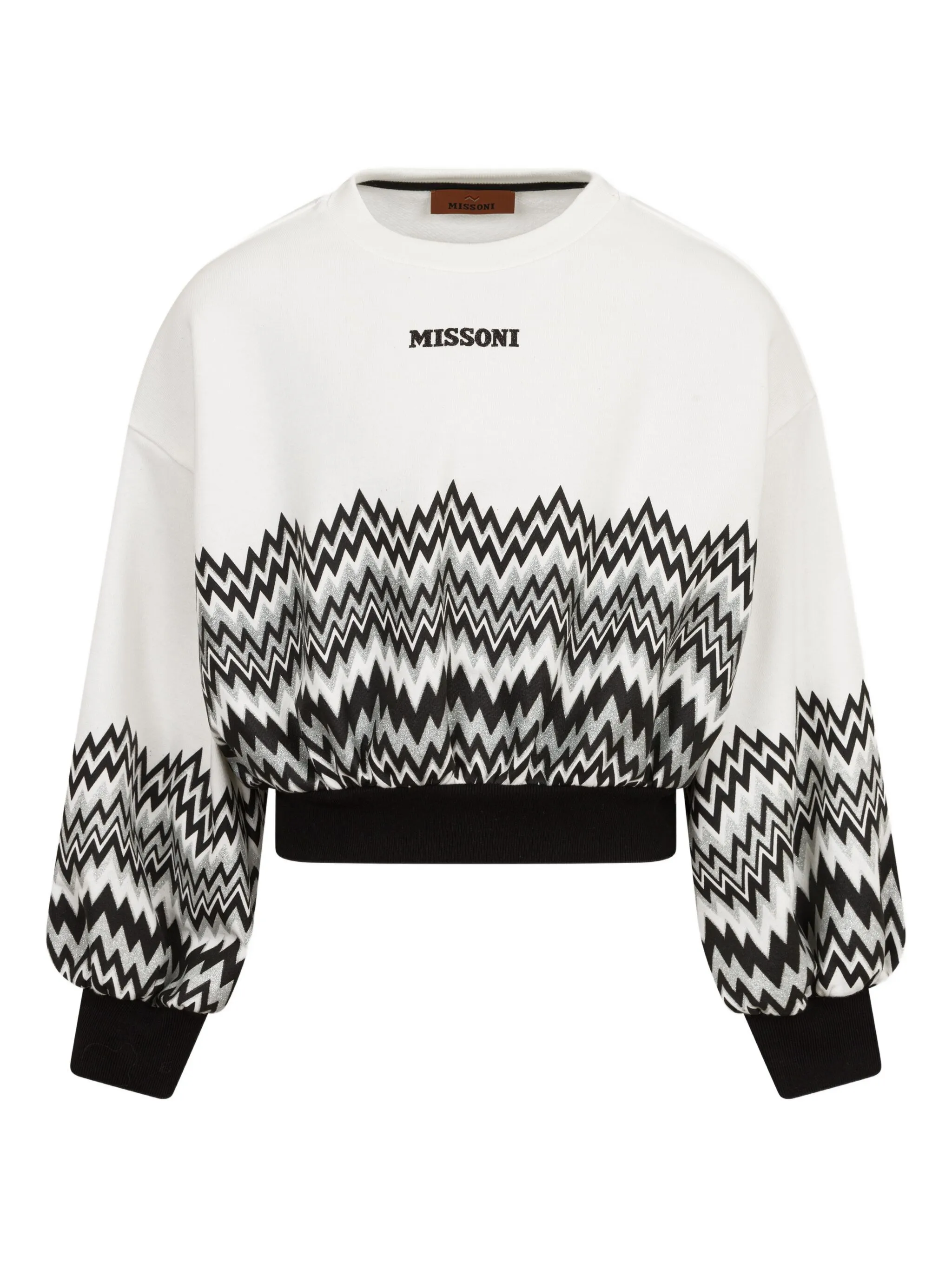 

Свитер с длинными рукавами с зигзагообразным рисунком Missoni Kids, белый