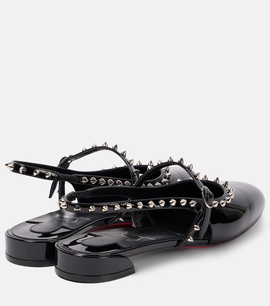 Сладкие лодочки-слингбэки Sweet Janispikes из лаковой кожи Christian Louboutin, Black/Lin Black — фото 2