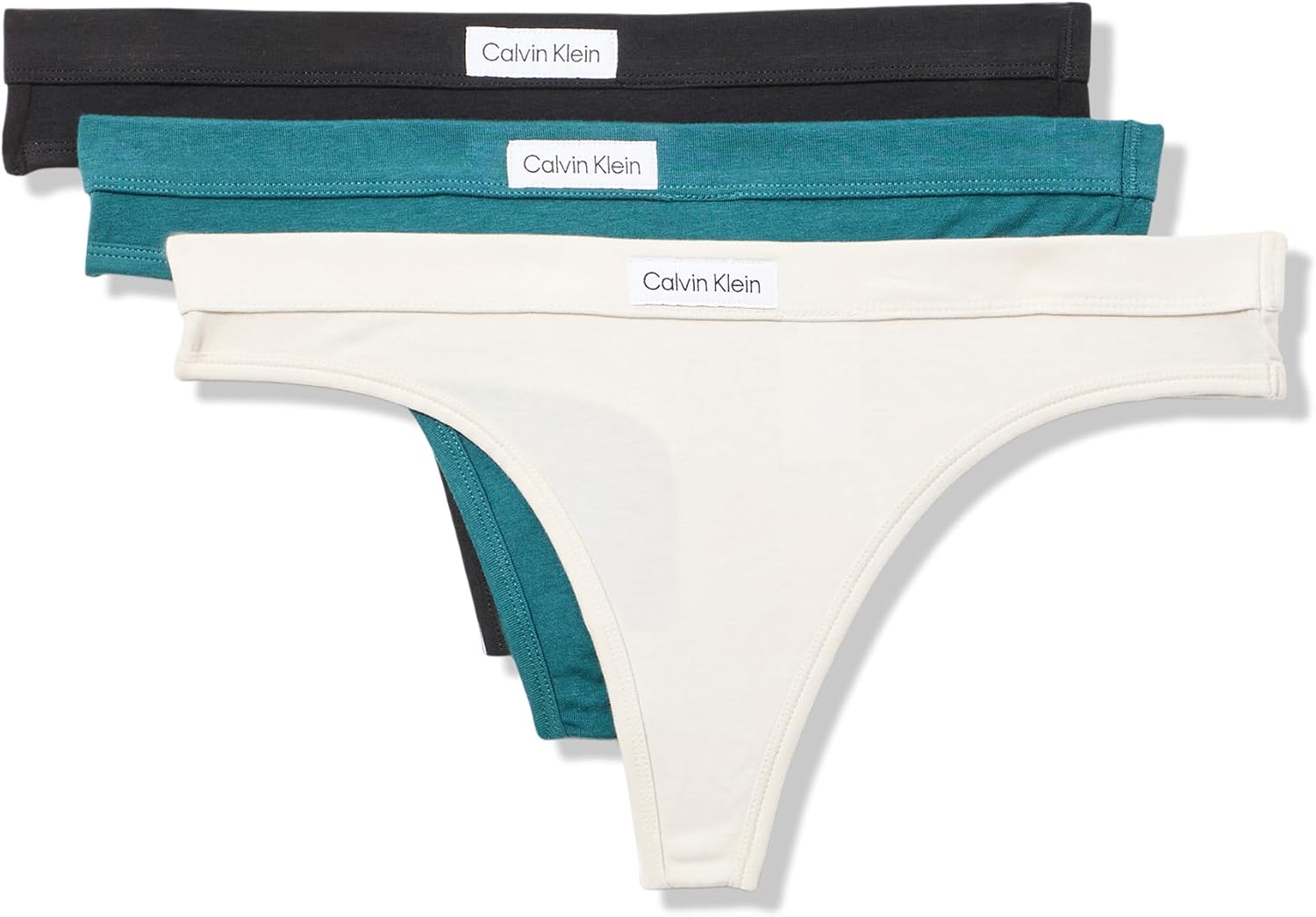 

Женские трусики-стринги Calvin Klein Comfort Logo из хлопка и эластичного материала, 3 пары, Black/Chalk/Atlantic Deep