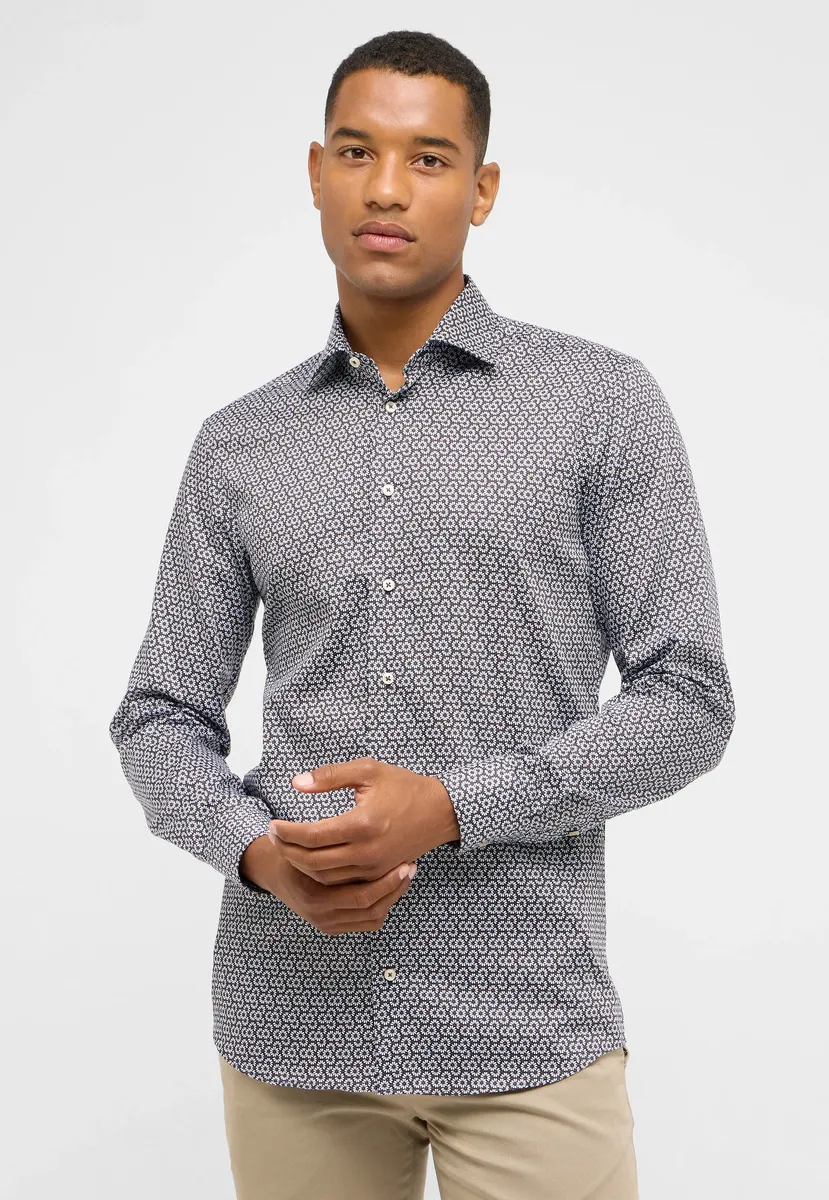 

Рубашка Eterna с длинными рукавами "SLIM FIT", цвет морской волны