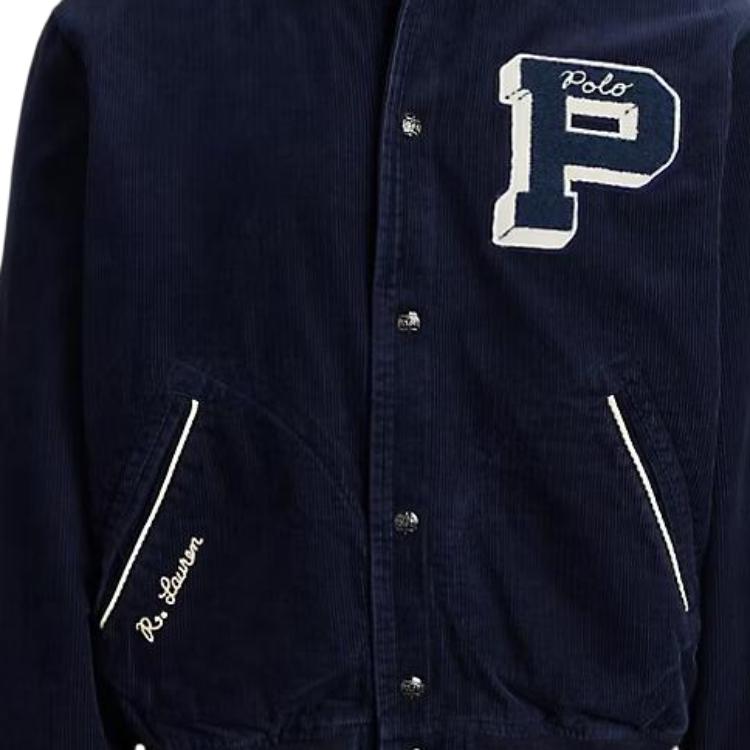 Вельветовая бейсбольская куртка Polo Ralph Lauren, темно-синий — фото 2