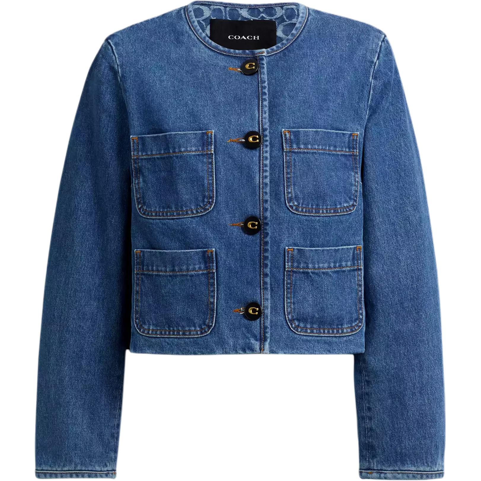 

COACH Джинсовая куртка женская средняя голубая, Medium Blue