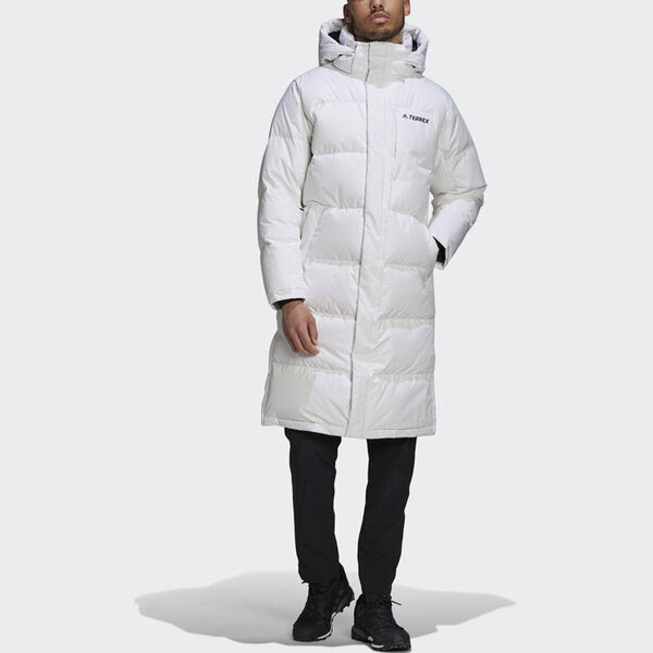 Пуховик adidas Outdoor Casual Sports hooded down Jacket Couple Style White, белый — фото 3