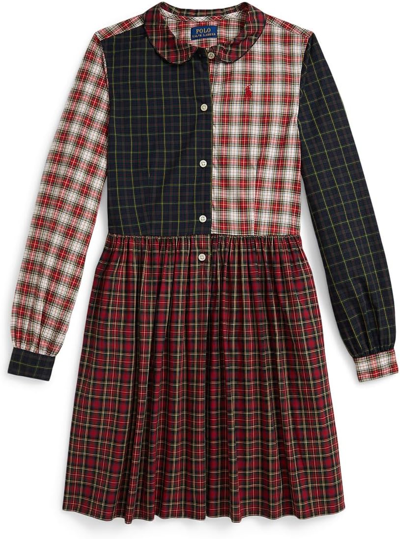 

Платье-рубашка из хлопкового поплина в клетку Polo Ralph Lauren Kids, Multi