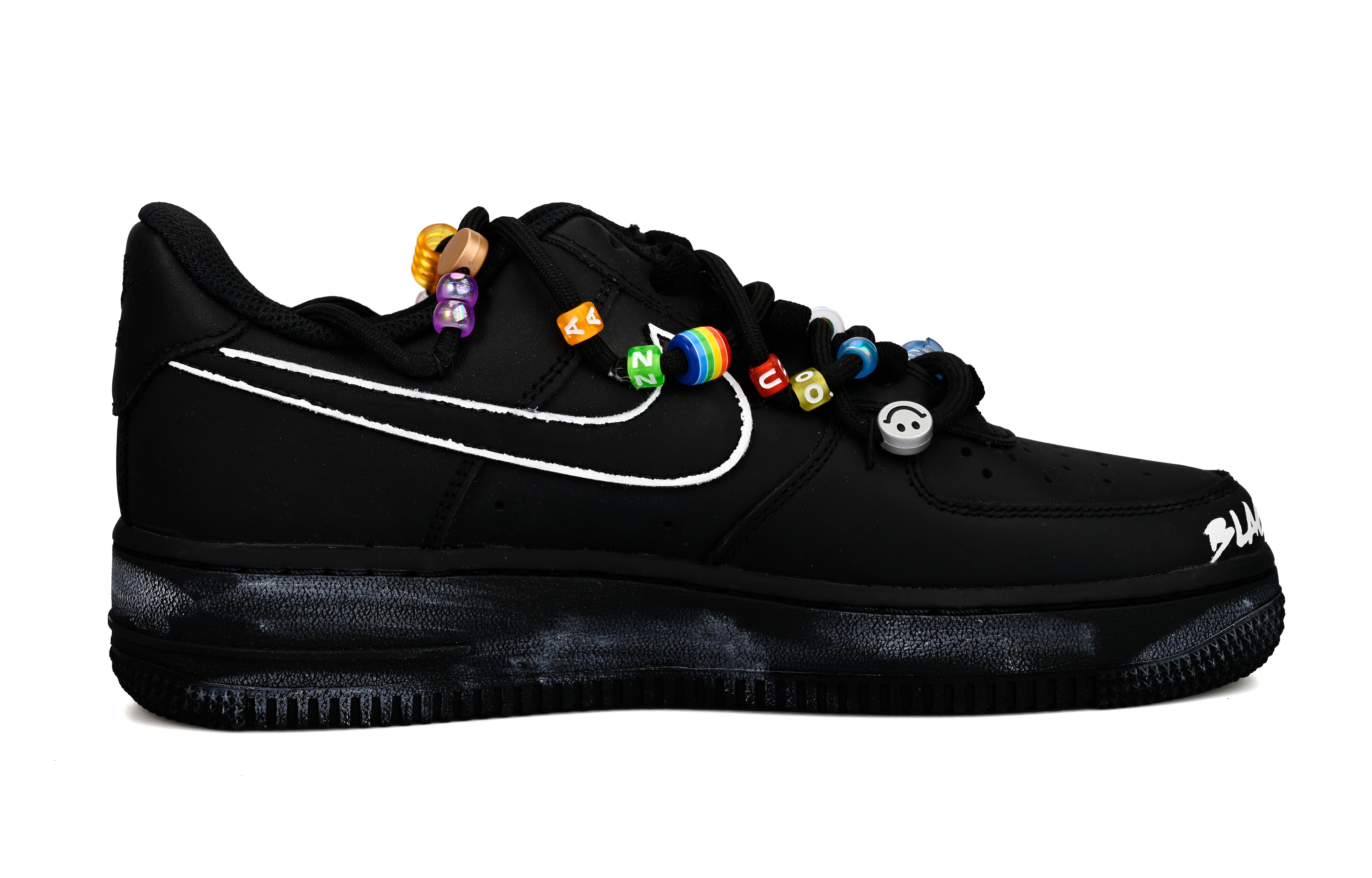 Детские кроссовки для скейтбординга Air Force 1 Low Top для подростков Nike, черный — фото 2