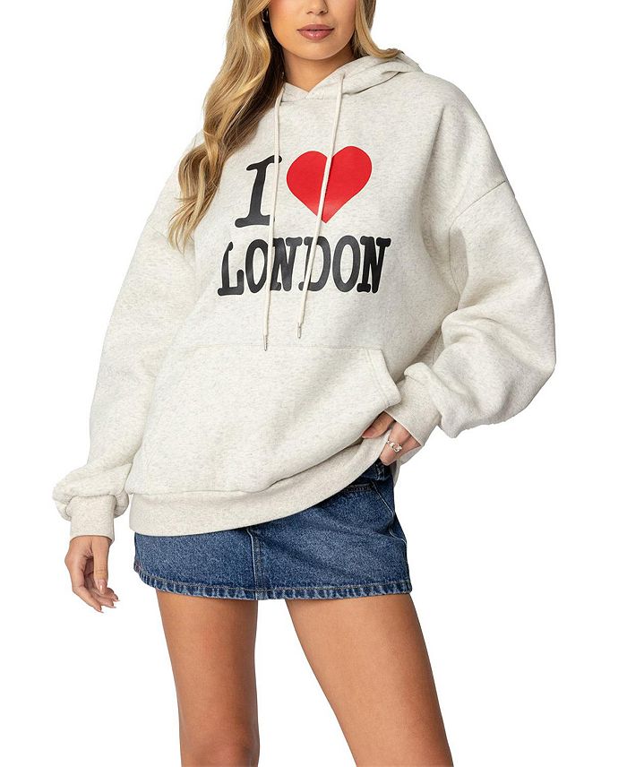 

Толстовка большого размера London Lover Edikted, серый