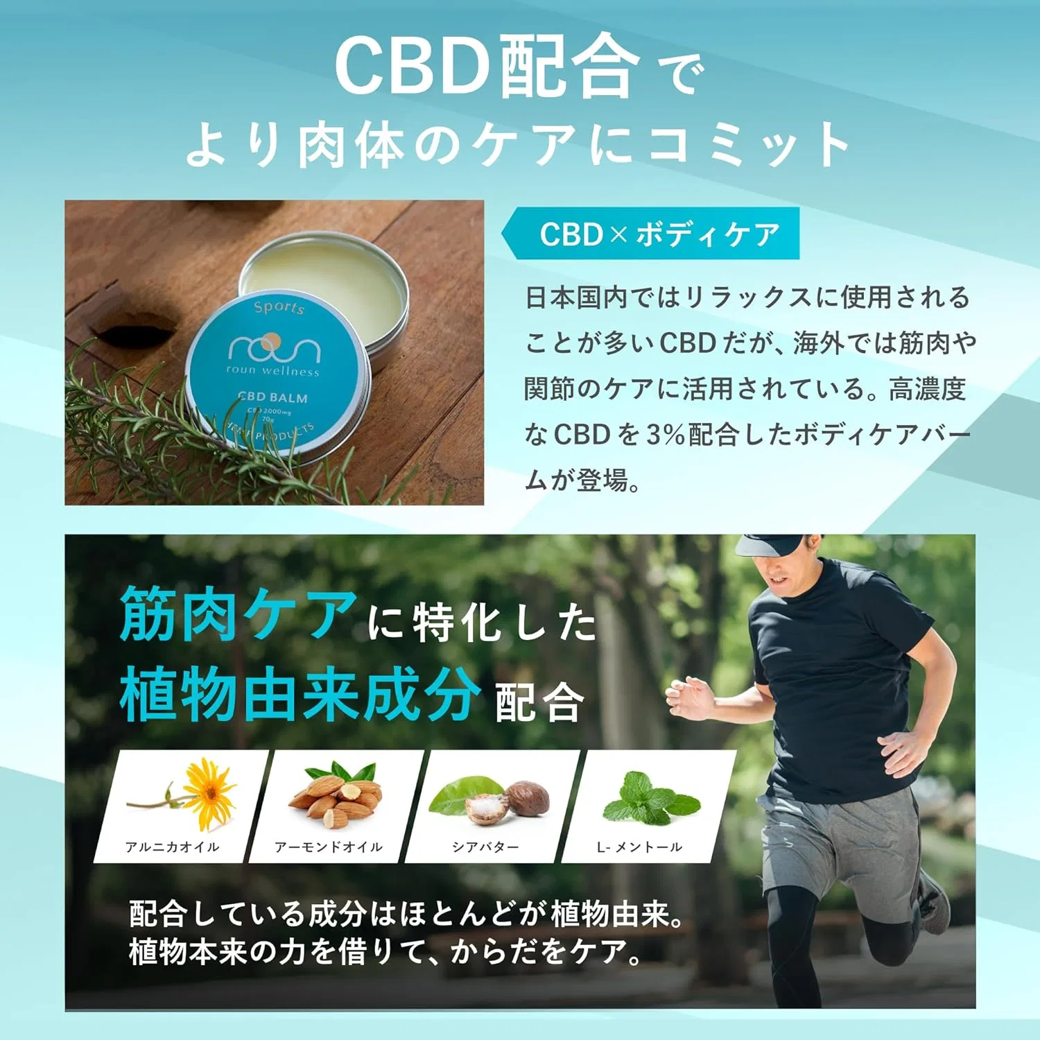 Бальзам спортивный Roun CBD Sports Balm 70g 2000mg CBD — фото 4