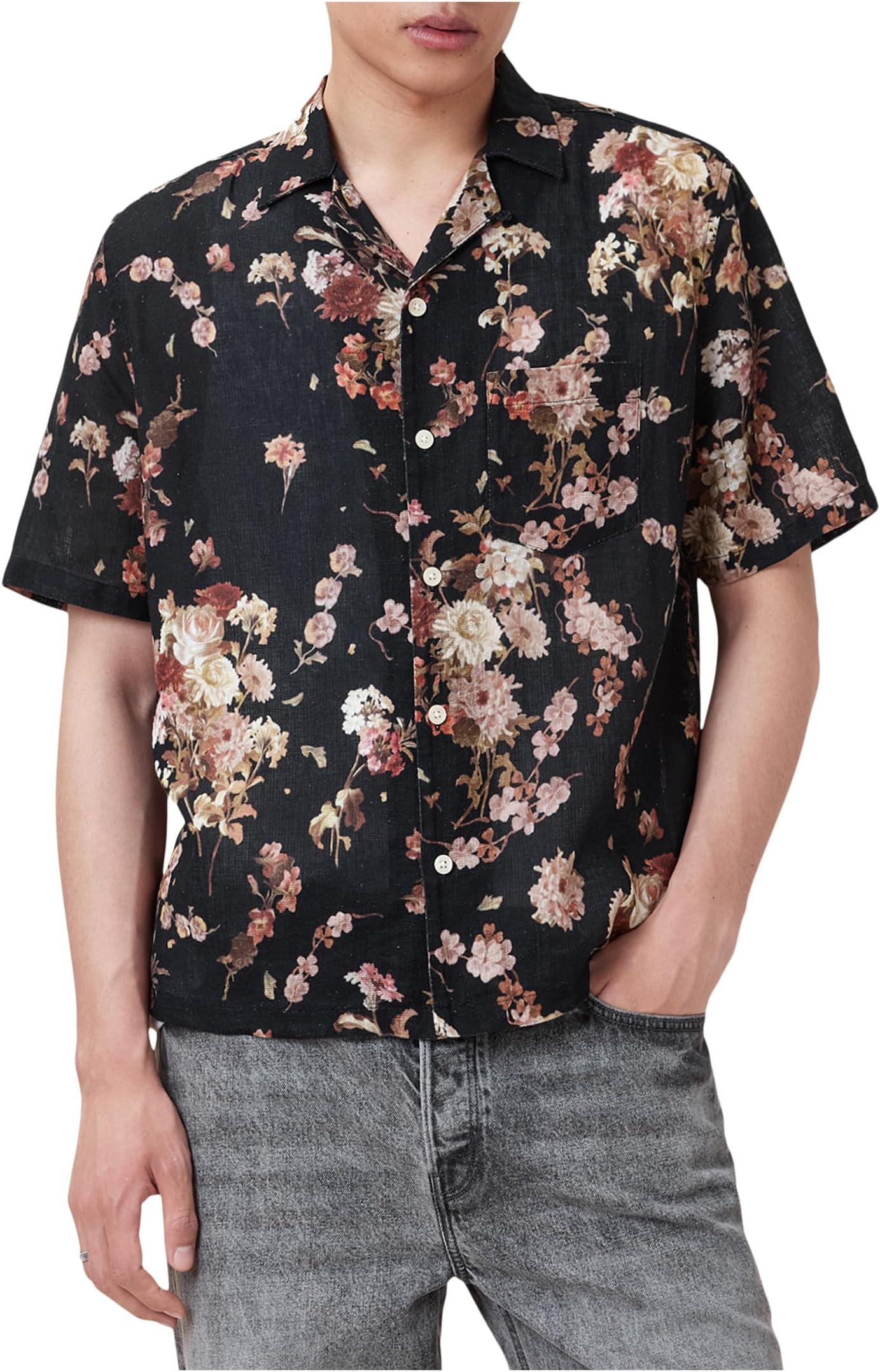 

Рубашка AllSaints Armada Short Sleeve Shirt, цвет Jet Black