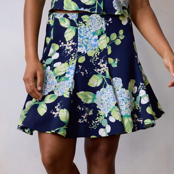 

Женская мини-юбка со вставками Lc Lauren Conrad, цвет navy cape blooms