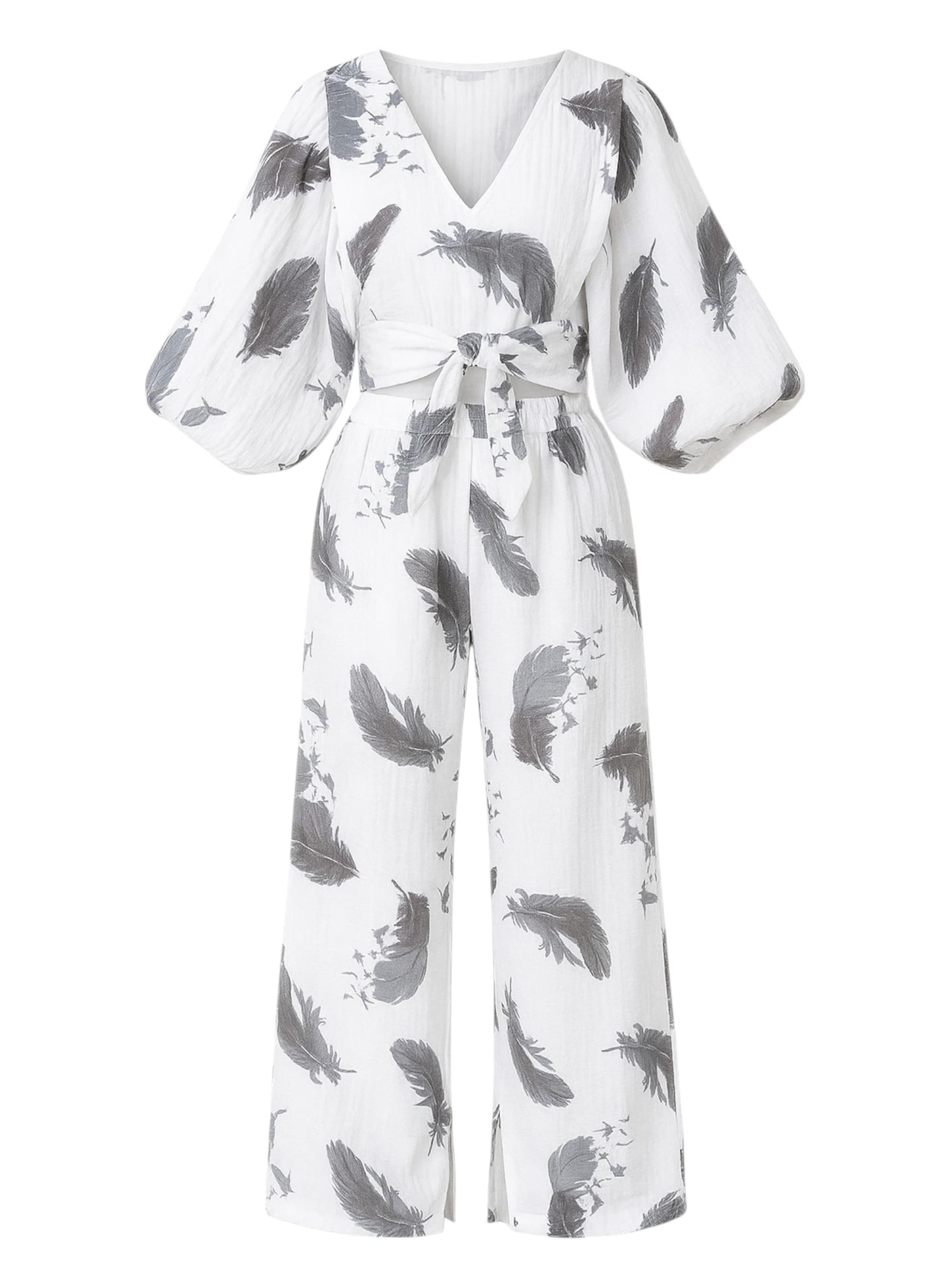 

WENOR Домашняя одежда 'FLOWSET' в сером цвете