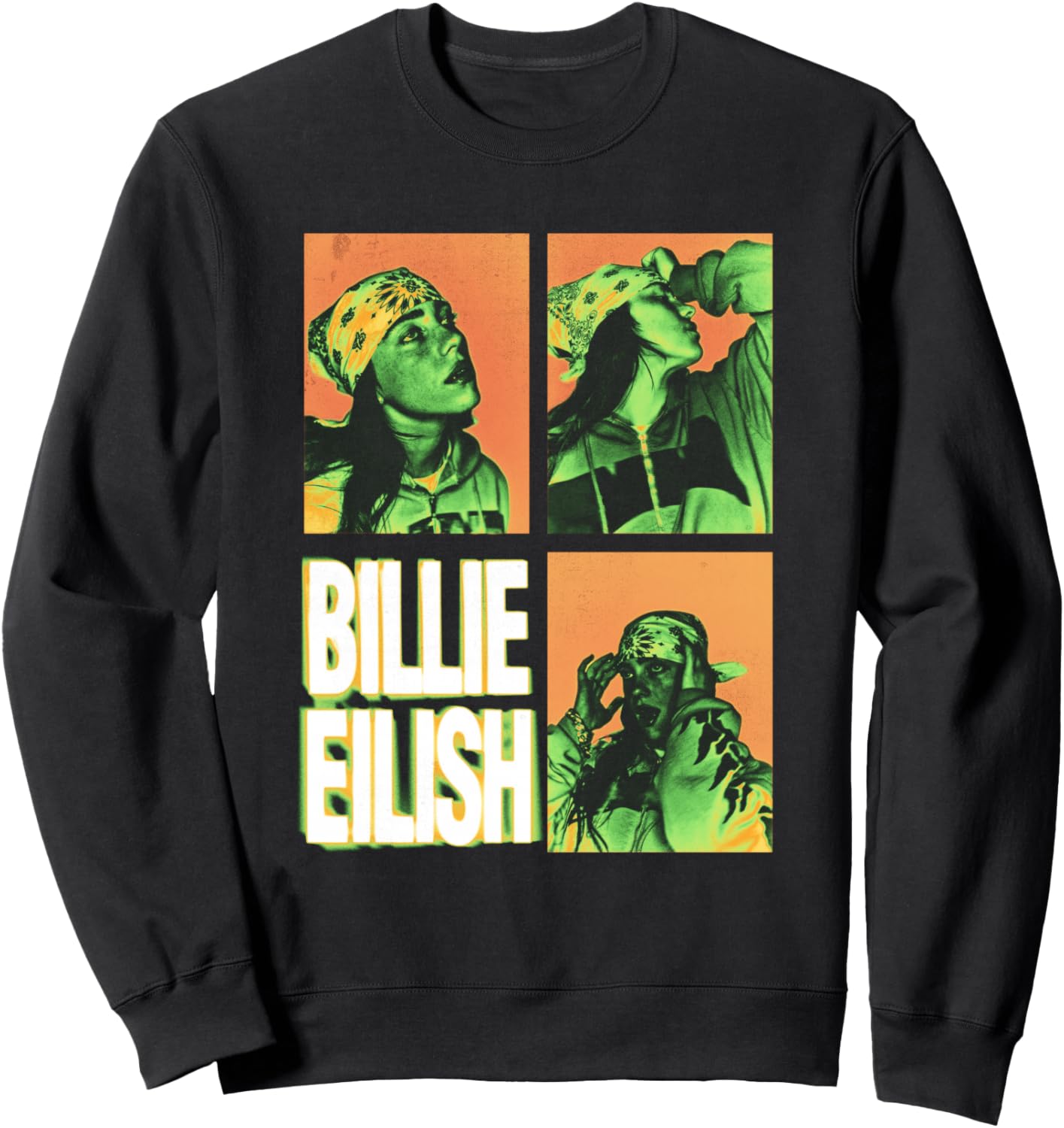 

Официальная квадратная толстовка Billy Irish HIT ME HARD AND SOFT с фотографией Billie Eilish, черный