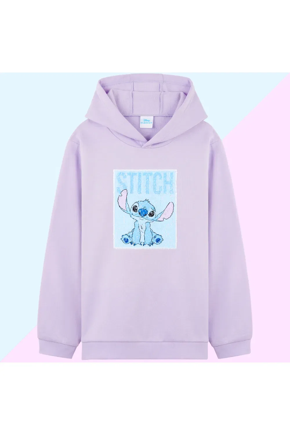Детский худи с реверсивными пайетками Stitch Disney, фиолетовый — фото 4