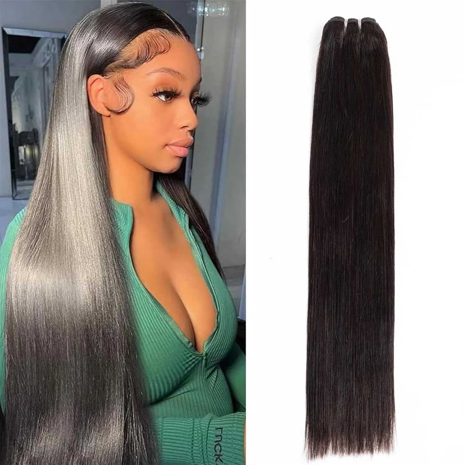 Наращивание волос из натуральных прядей Hxxcoup Qiyazai, Straight Bundles Human Hair