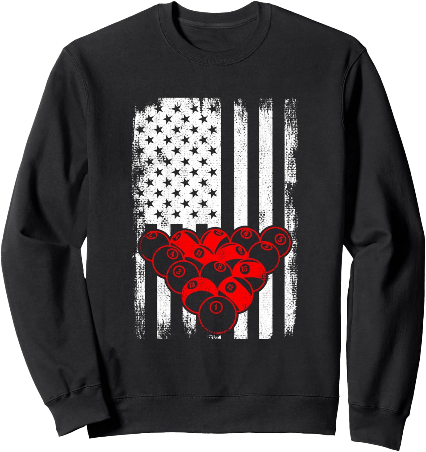 

Патриотическая толстовка для бильярда с американским флагом ко Дню независимости 4 июля, черная Billiards Player 4Th Of July Gift