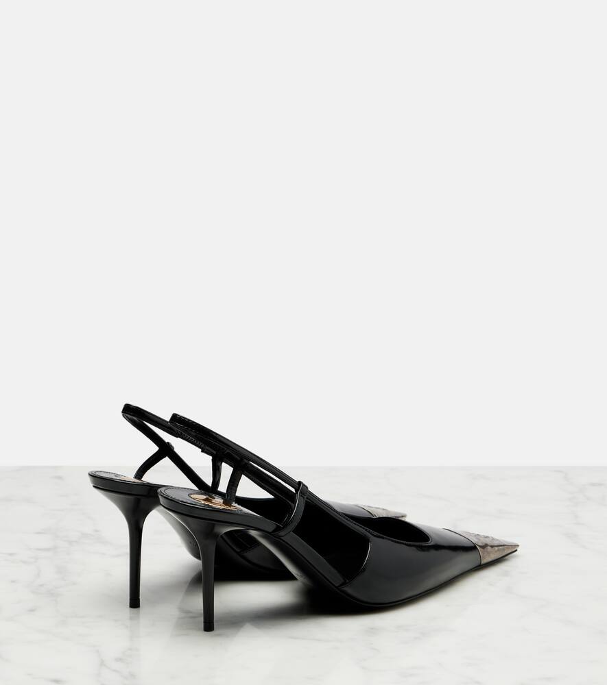 Туфли-лодочки Jeanne 75 на ремешке из кожи Saint Laurent, Noir — фото 2