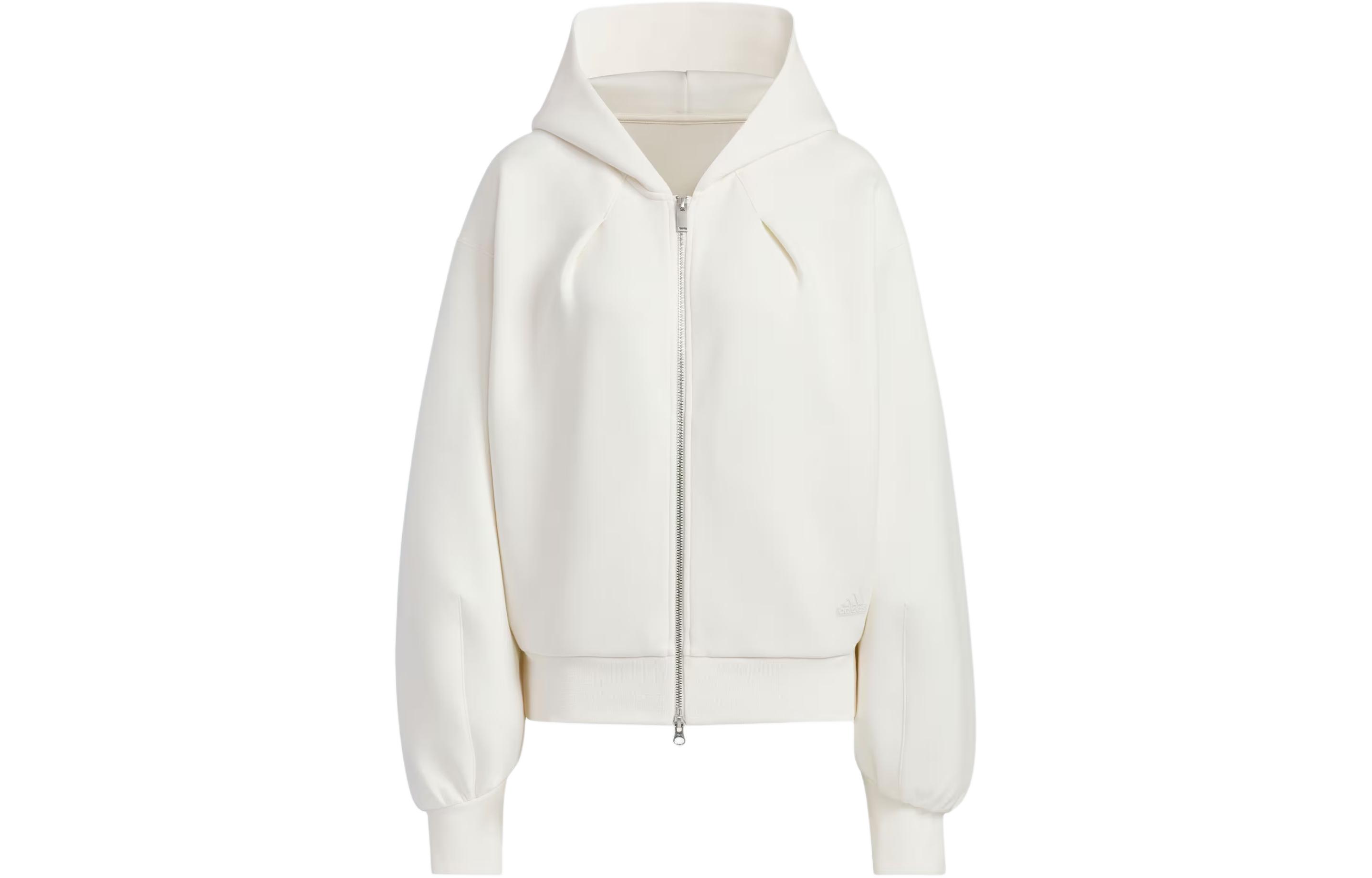 

Adidas Свободная худи на молнии женская розово-белая, Pink White