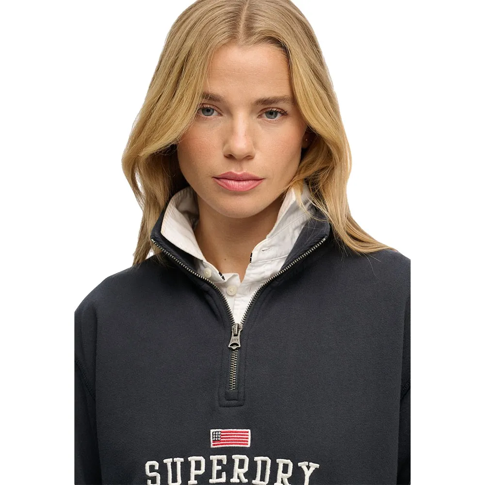 Спортивная толстовка Superdry Athletic Essential Graphic с половинной молнией, синий — фото 3