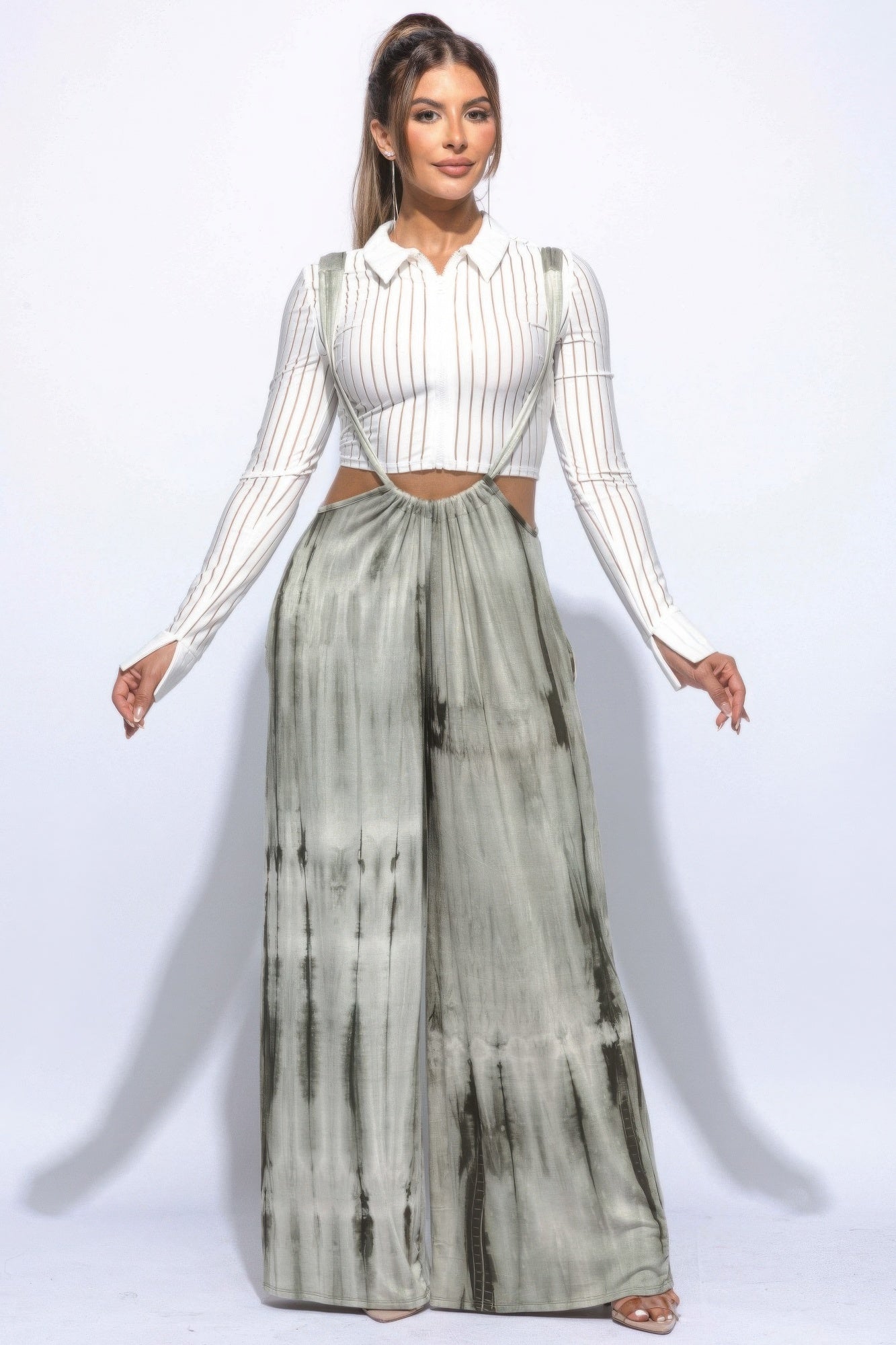 

Женский мешковатый комбинезон на завязках Truedames, оливковый