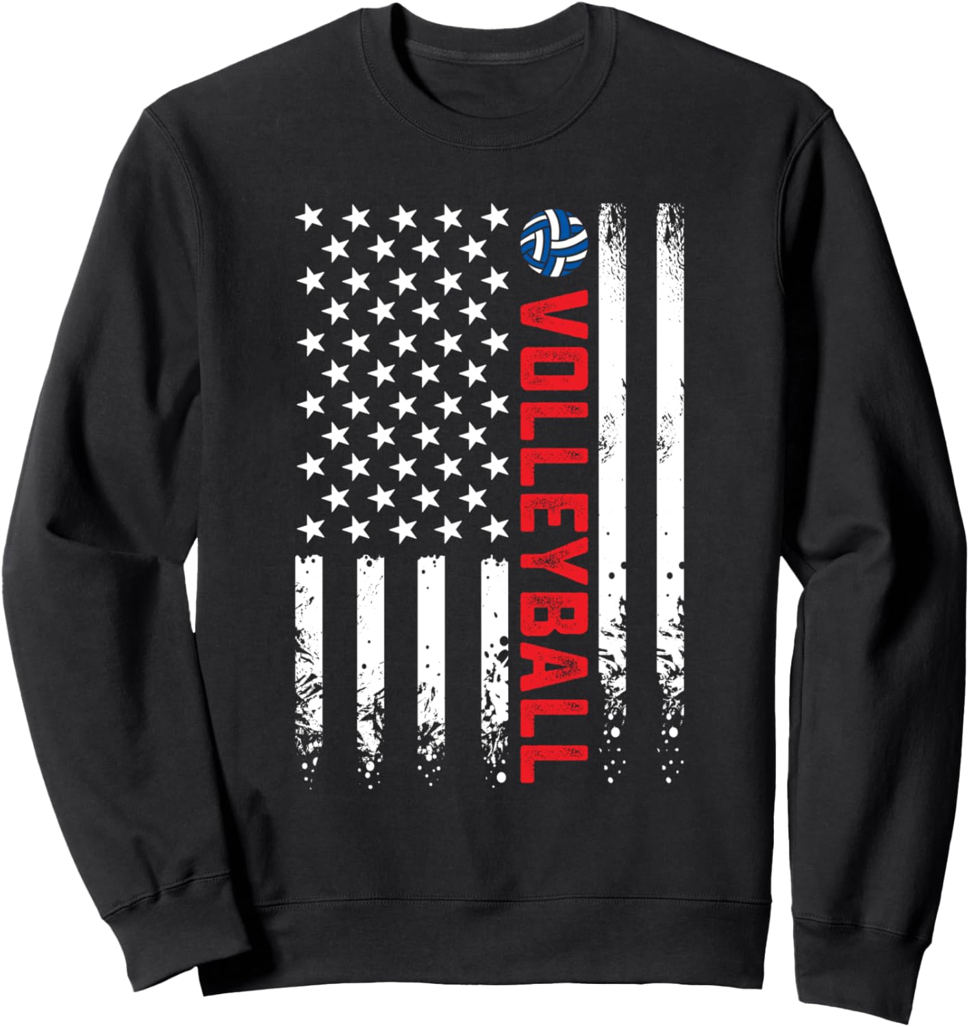 

Винтажная толстовка с американским флагом для волейбола, посвященная Дню независимости США (4 июля) 4Th Of July America Independence Day Usa Store, черный