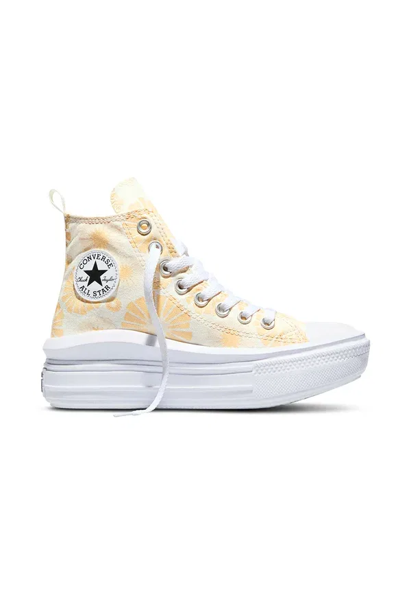 Кроссовки высокие Converse Chuck Taylor All Star Move Platform Sunshine High Top Trainers, винтажный белый с золотым