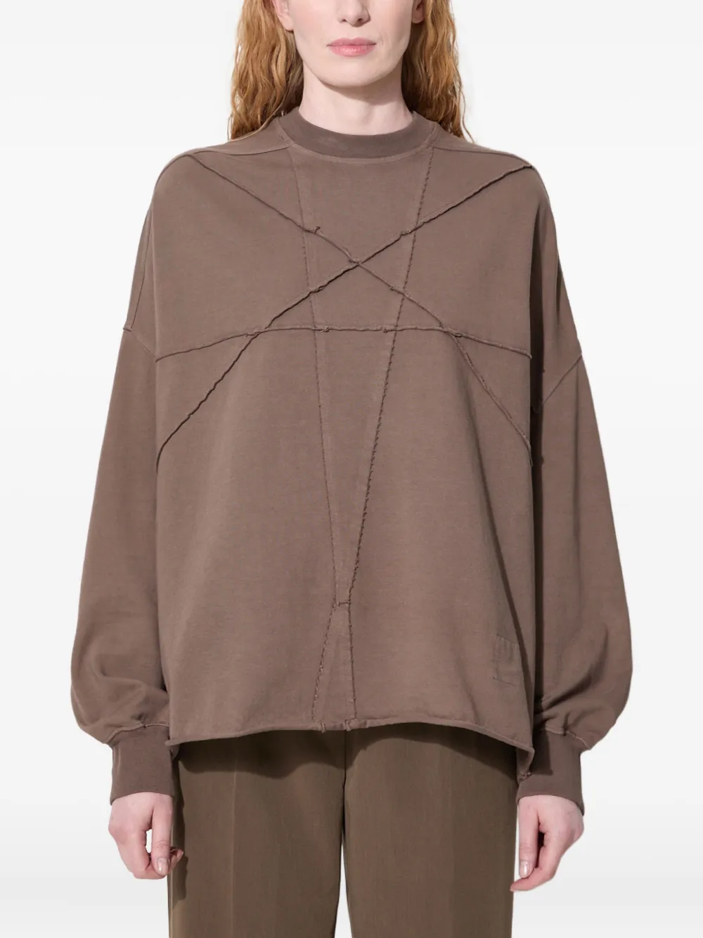 

Толстовка со вставками Rick Owens DRKSHDW, коричневый