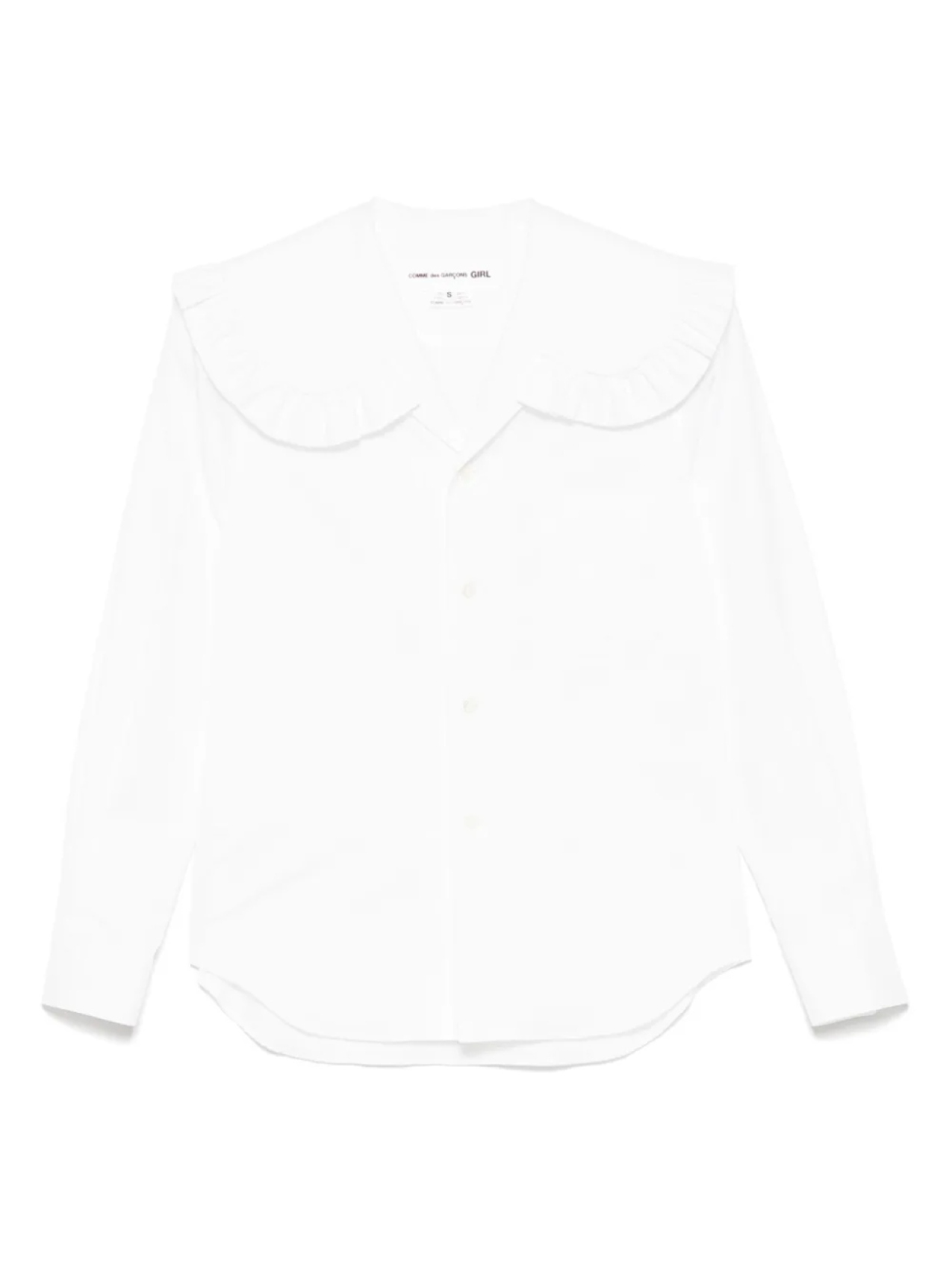 

Рубашка с широким воротником и оборкой Comme Des Garçons Girl, белый