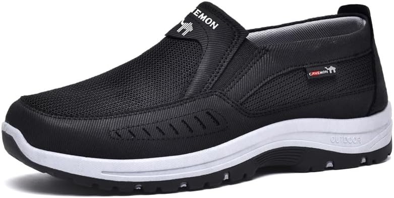 

Мужские слипоны для ходьбы, легкие и комфортные дышащие лоферы, нескользящие туристические туфли Canemon, черный