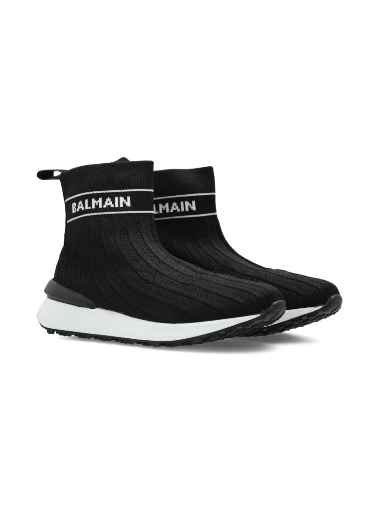 

Вязаные кеды без застежек Balmain Kids, черный