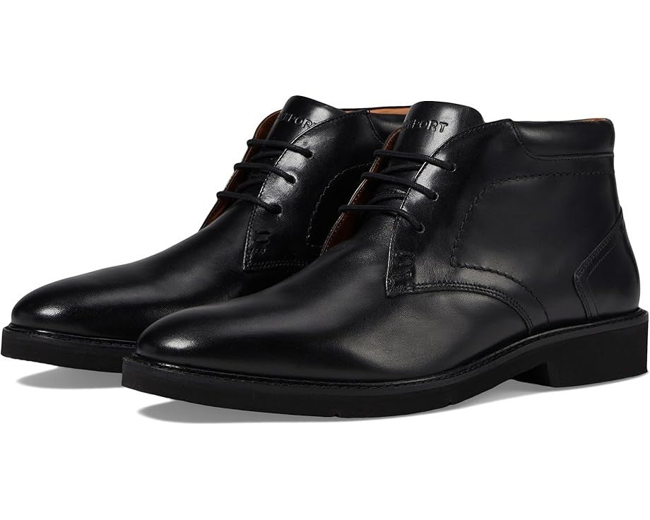 

Мужские черные кожаные ботинки-чакка Rockport Flynn с миндалевидным носком, VER576