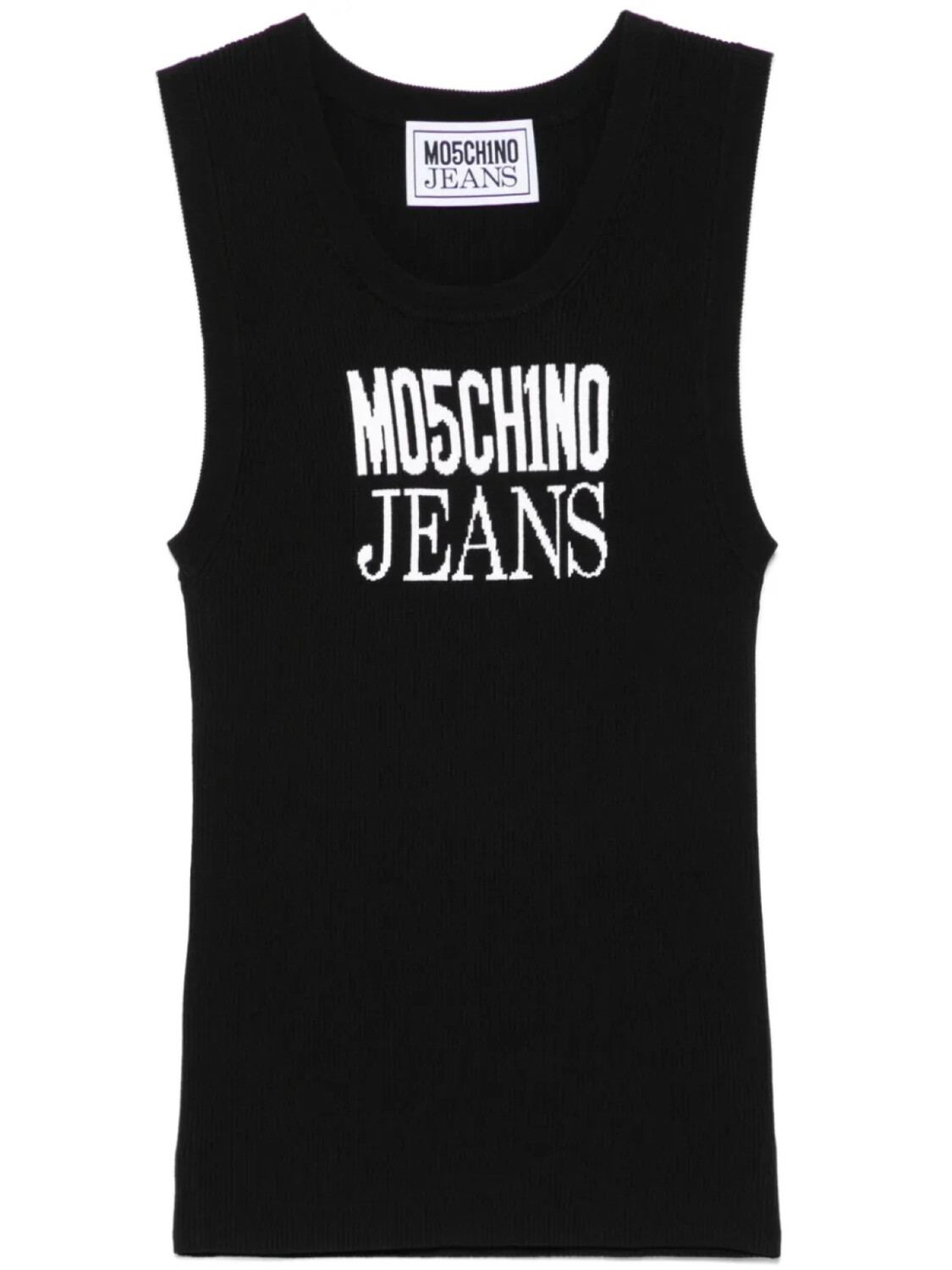 

Майка-бомбер с жаккардовым принтом и логотипом MOSCHINO JEANS, черный