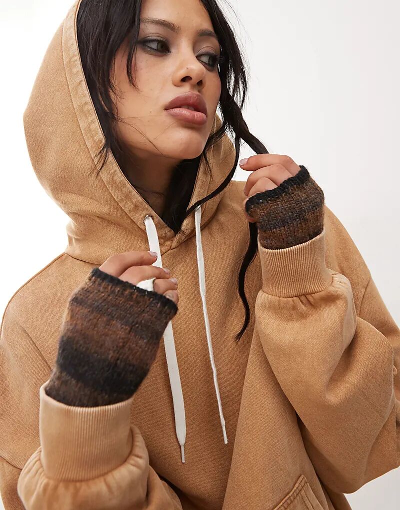 

Толстовка oversize из мытого верблюжьего цвета Monki