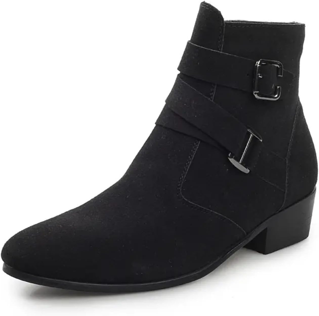 

Мужские ботинки челси с острым носком, массивной подошвой, боковой молнией, модные высокие оксфордские ботинки для повседневной носки Azttoztto, черный