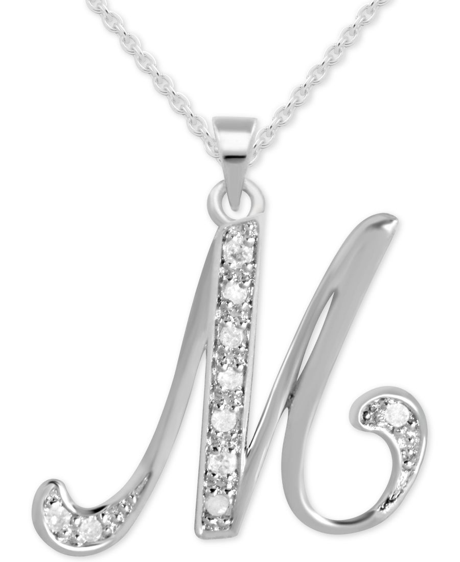 

Подвеска с инициалом М из серебра 925 пробы, 45 см (1/10 карата) Macy's, Sterling Silver