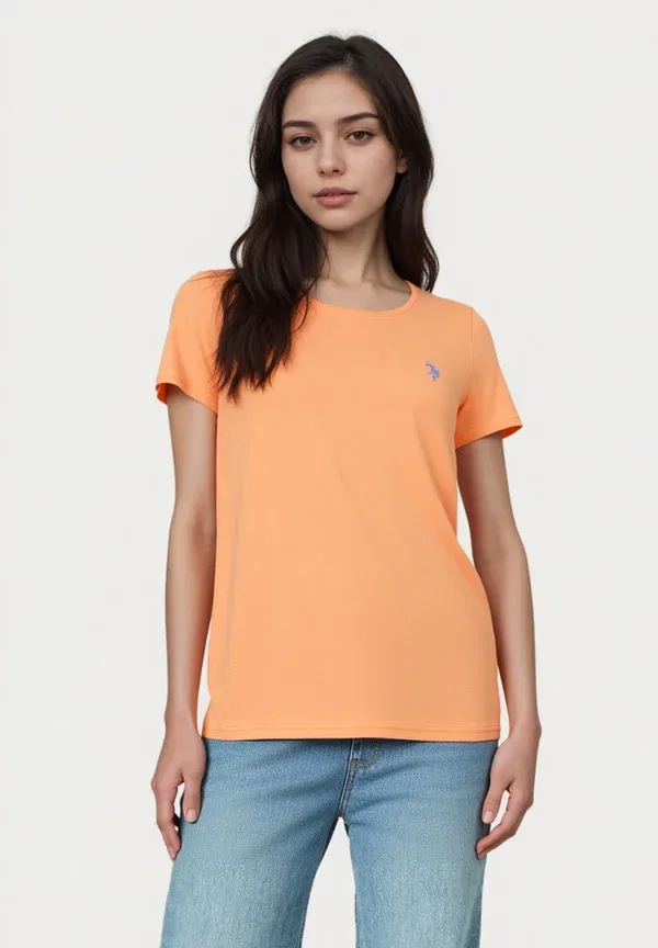 Футболка с коротким рукавом, круглым вырезом U.S. Polo Assn., лососевый