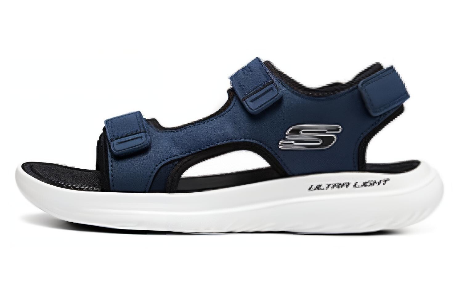 

Спортивные пляжные сандалии мужские синие с черной надписью Skechers