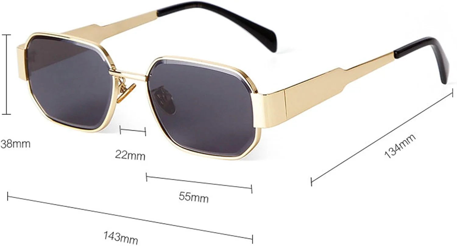 

Винтажные солнцезащитные очки Willochra без оправы, неправильной квадратной формы, модные металлические многоугольные солнцезащитные очки для женщин и мужчин, C5