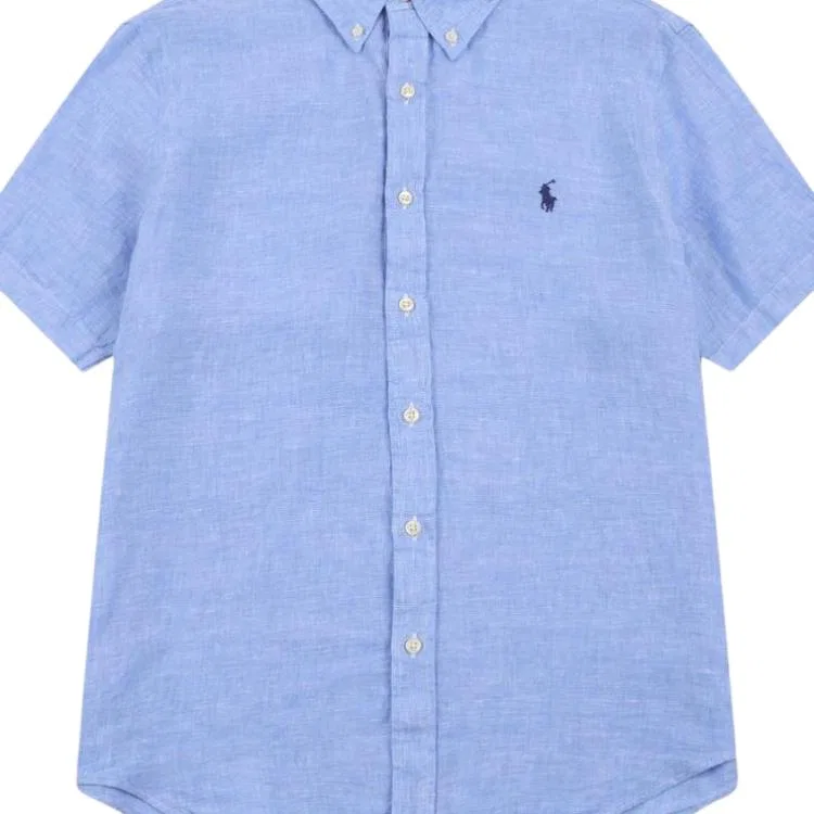 Polo Ralph Lauren Рубашка с воротником Поло Ralph Lauren голубая — фото 4