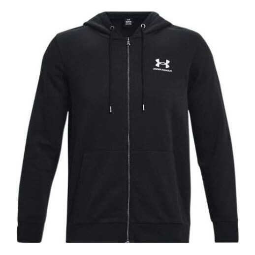 

Куртка essential fleece full zip hoodie 'black' Under Armour, черный