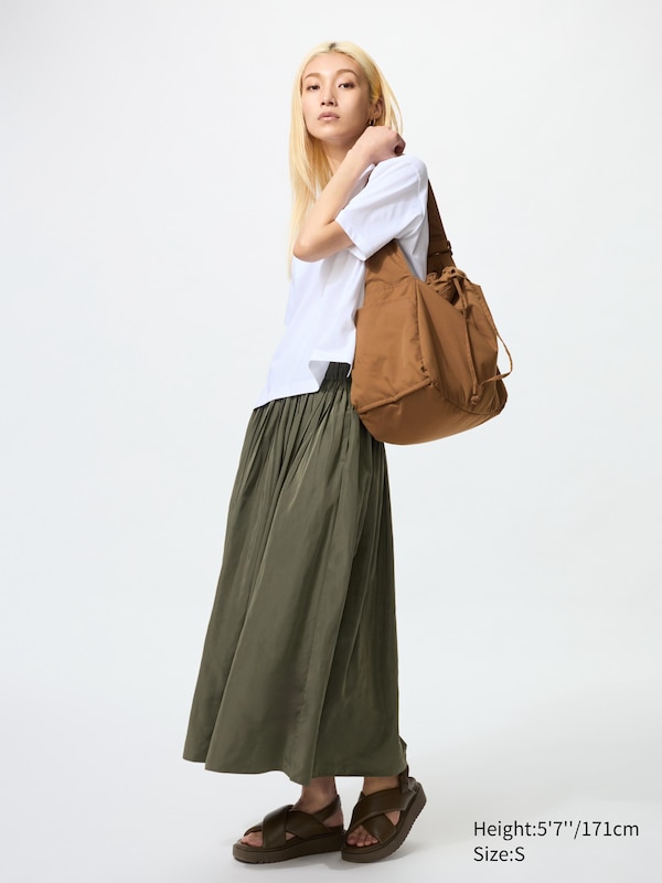 

Юбка со сборками Uniqlo, зеленый