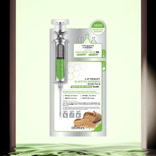 Маска для лица Placenta Healing Sheet Mask Deoproce 5 шт. 25 г — фото 4