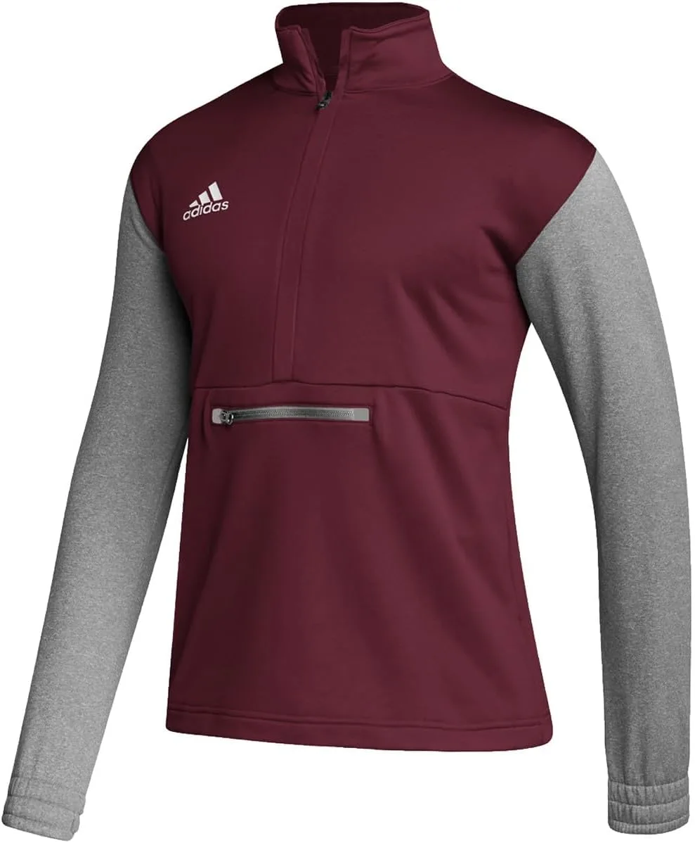 Толстовка Adidas Team Issue с полумолнией, коричневый/серый