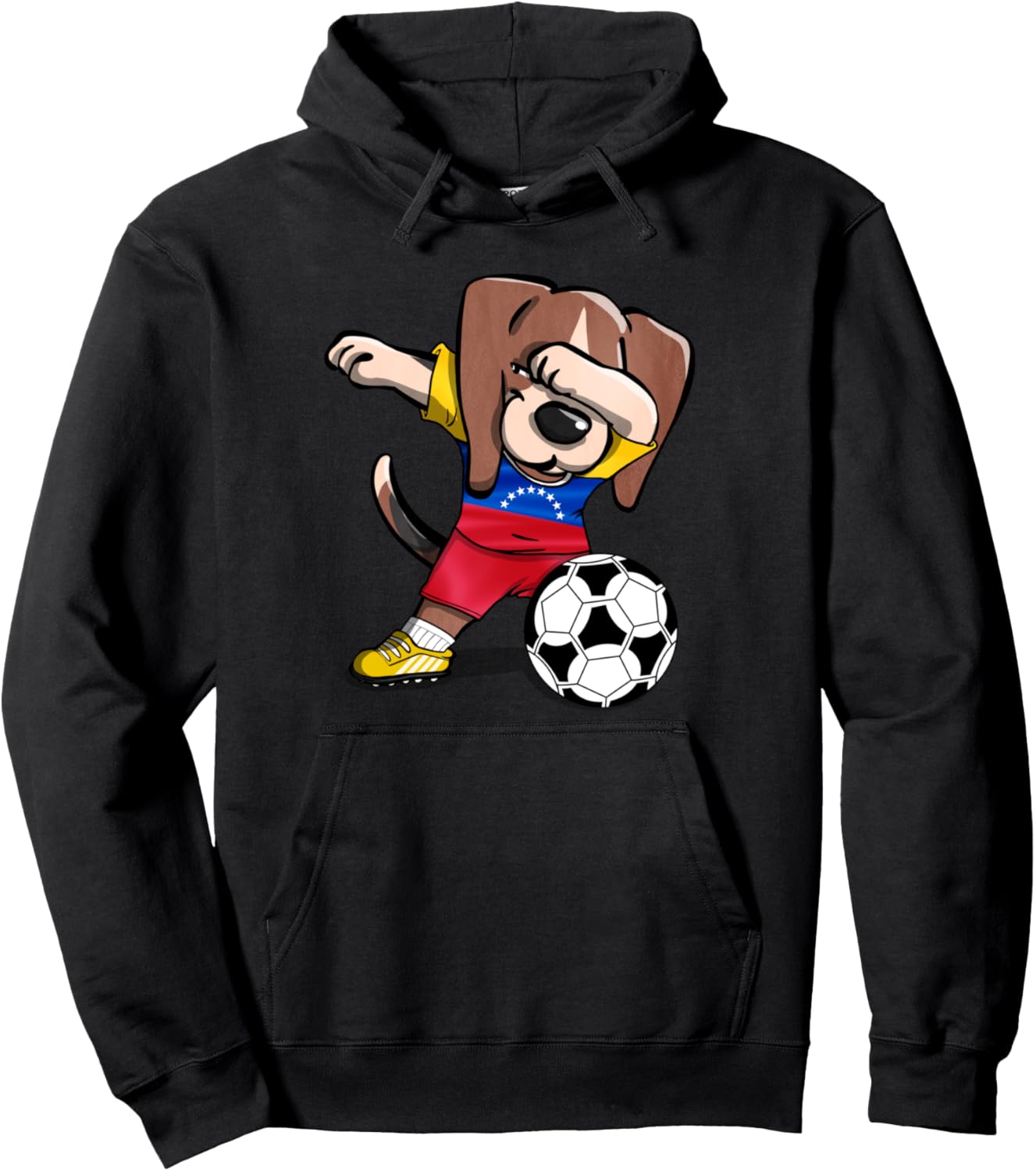 

Забавная толстовка с изображением собаки породы бигль, танцующей даб. Футбол в Венесуэле. Флаг Венесуэлы. Спортивная толстовка Teeisle Venezuela Football, черный