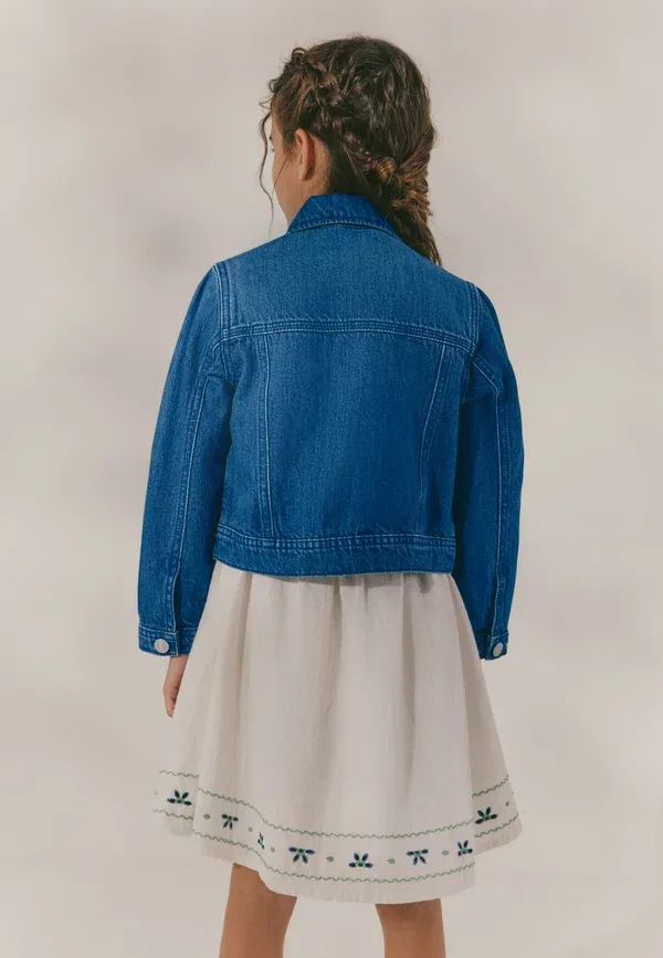 Джинсовая куртка Next, blue denim, синий деним — фото 2
