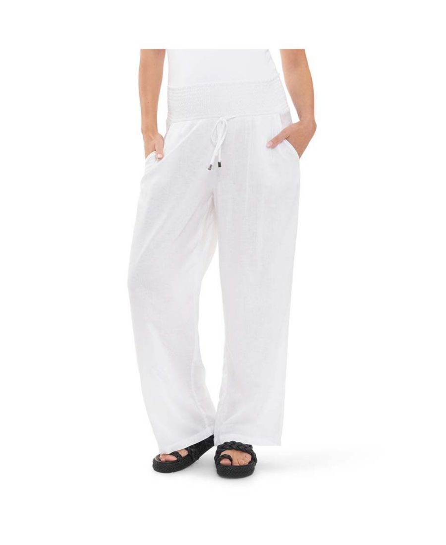 

Белые широкие льняные брюки для беременных Ripe Indi Ripe Maternity, White