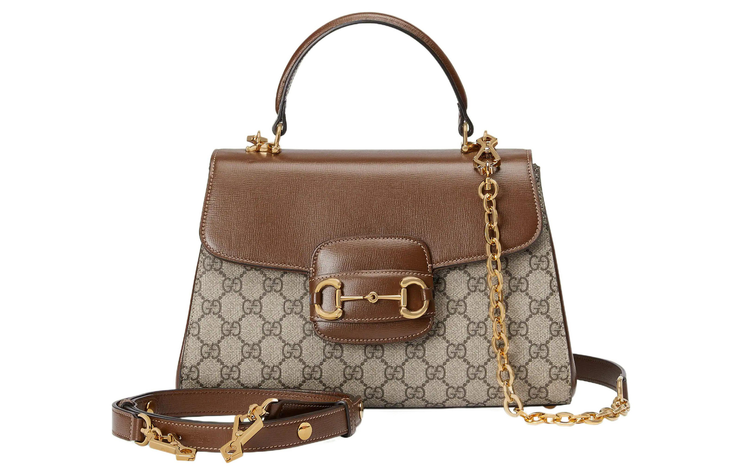 Сумка Gucci Horsebit 1955 из канвы GG Supreme с кожаной отделкой — фото 2